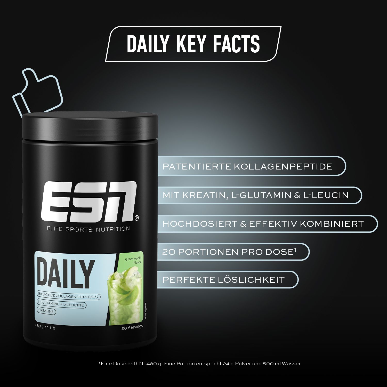 ESN Daily Kollagen, Glutamin, Kreatin Pulver