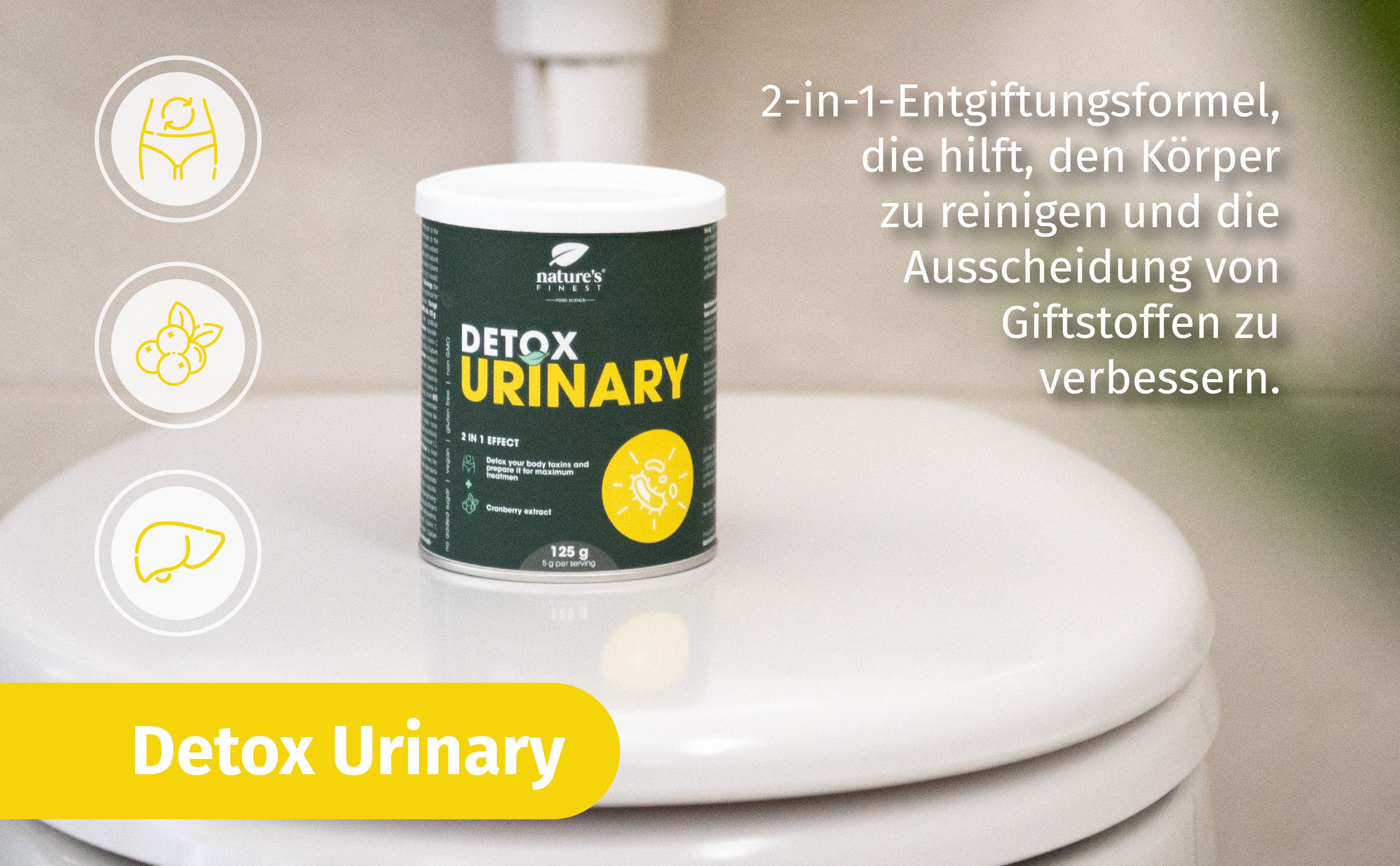 Nature's Finest Detox Urinary - Entgiftung Harnwege 125 g Pulver