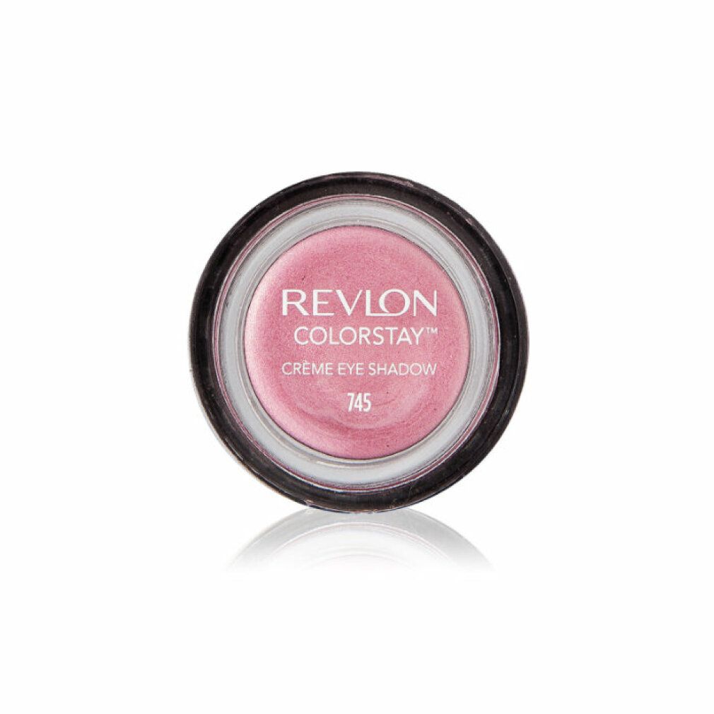 Revlon Colorstay Creme Lidschatten 745 Cherry Blossom. Rosa Creme-Lidschatten in rundem Tiegel. Marke und Farbnummer sichtbar.