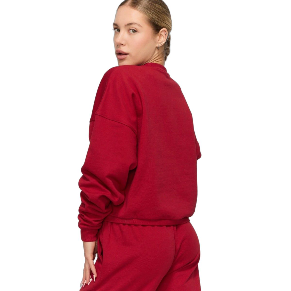 GymBeam Sweatshirt Damen Regular ohne Kapuze Varsity Rot