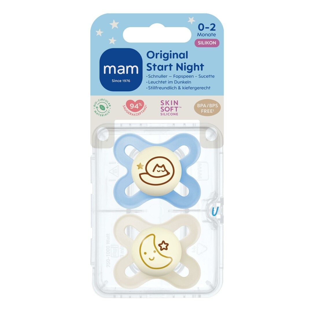 MAM Original Start Night Silikon 0-2 1 St
