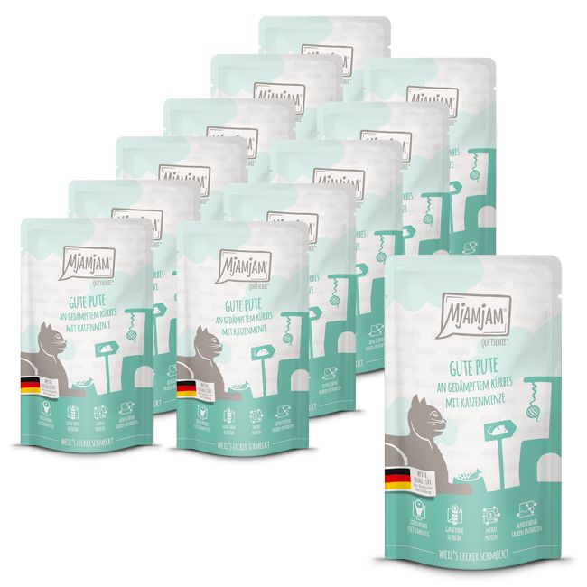 MjAMjAM - Quetschie gute Pute an gedämpftem Kürbis 12x125 g Futter