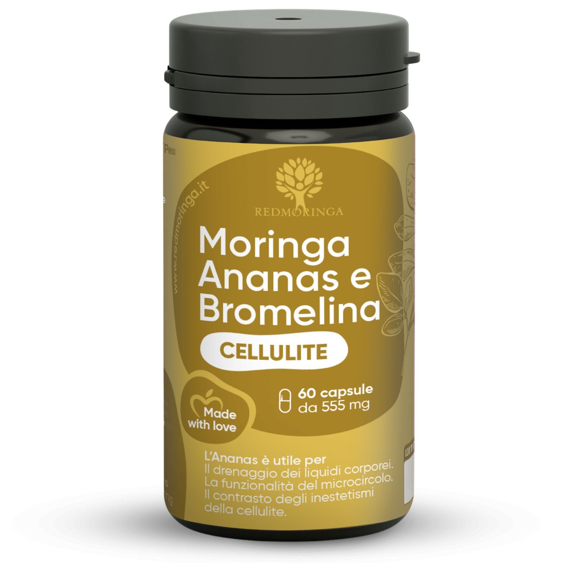 RedMoringa CELLULITE Bromelina Ananas e Moringa 60 Capsule