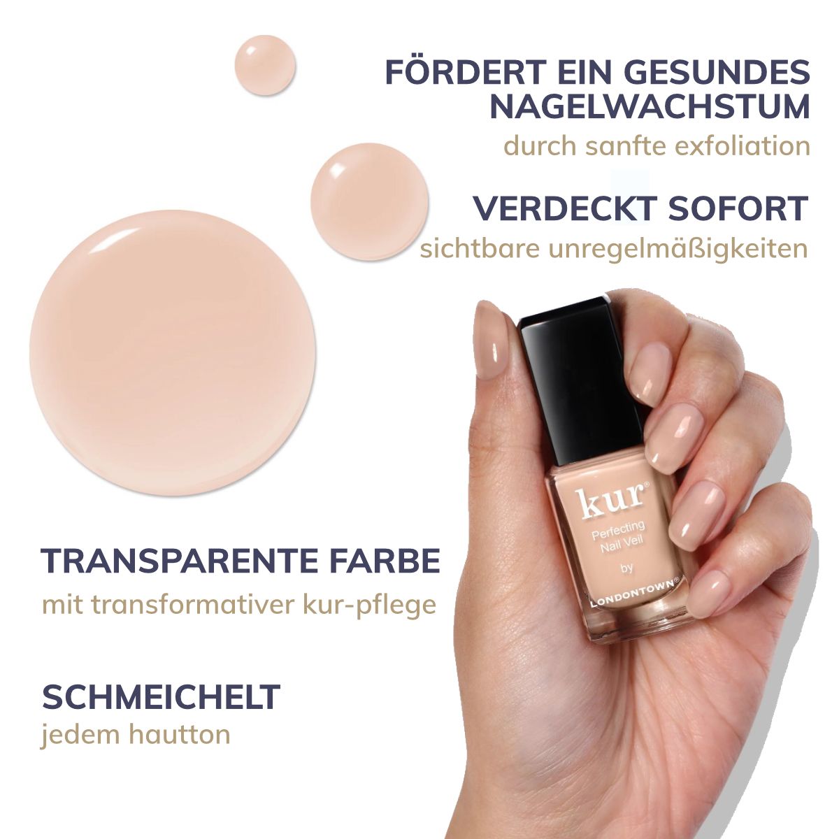 LONDONTOWN kur Nail Veil No.1 stärkende getönte Nagelpflege