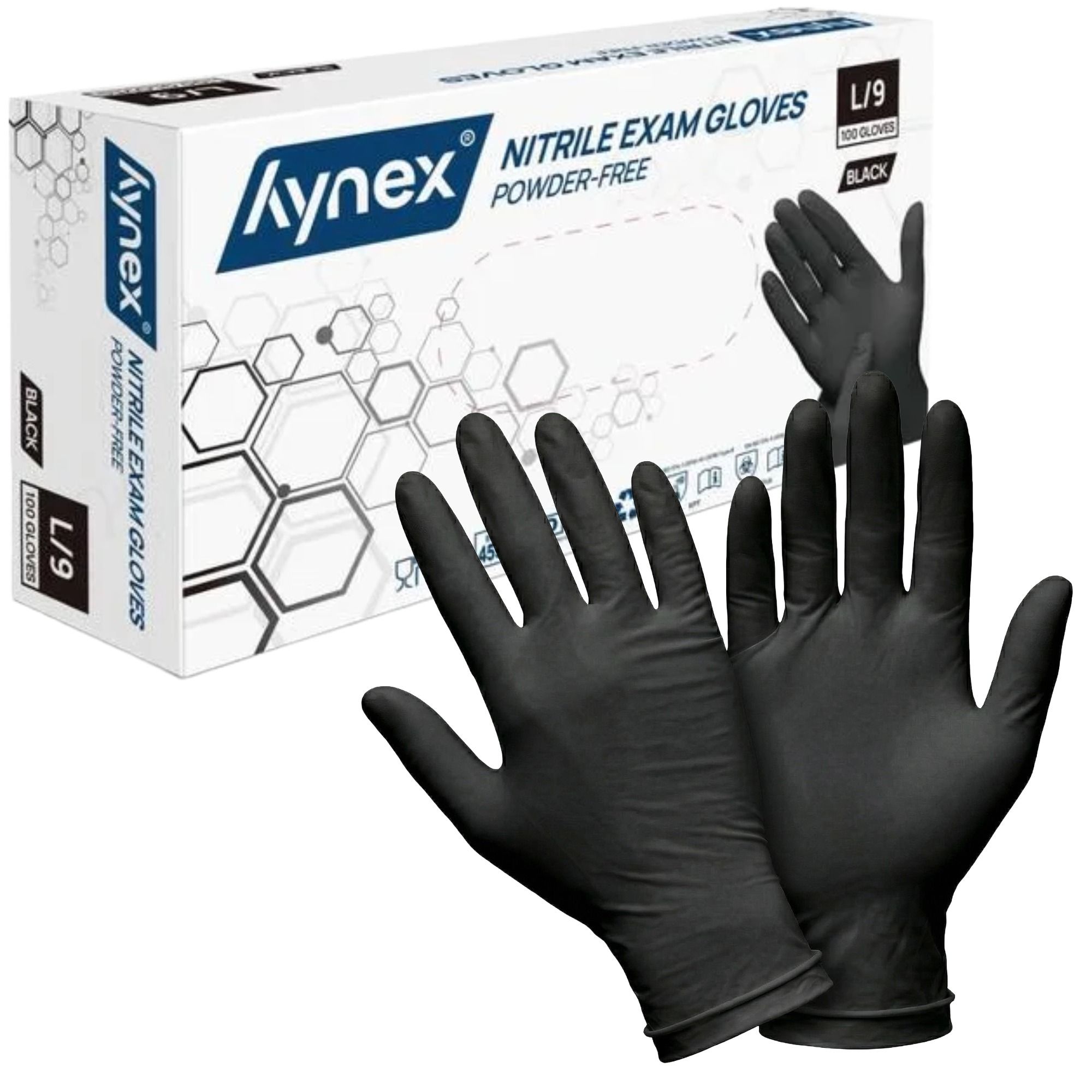Hynex Nitrilhandschuhe schwarz 3,5g puderfrei Einweghandschuhe 100 St