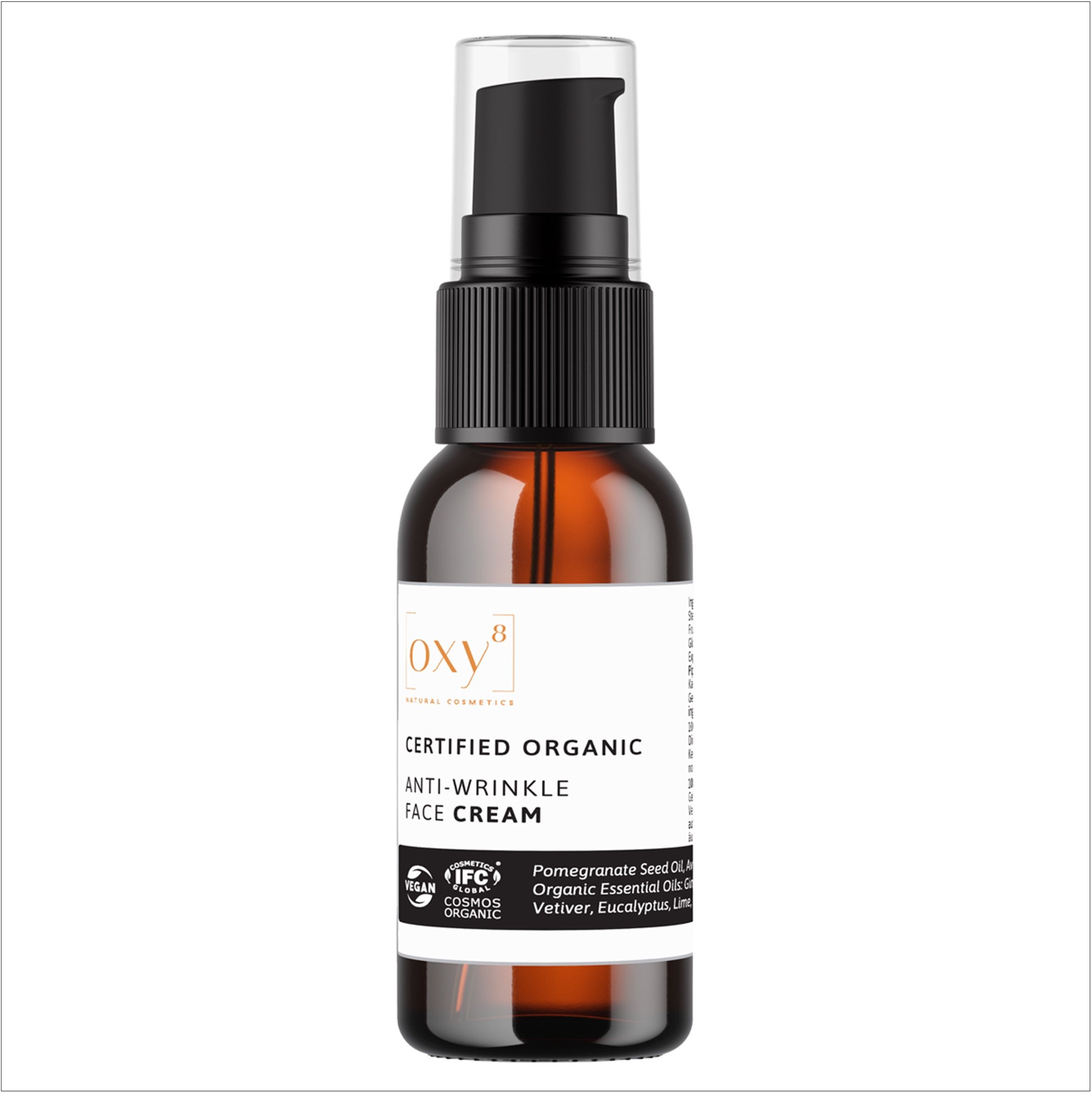 oxy8 Naturkosmetik ANTI WRINKLE FACE CREAM - Anti Aging. Antifalten Creme. Glättet tiefe Falten.