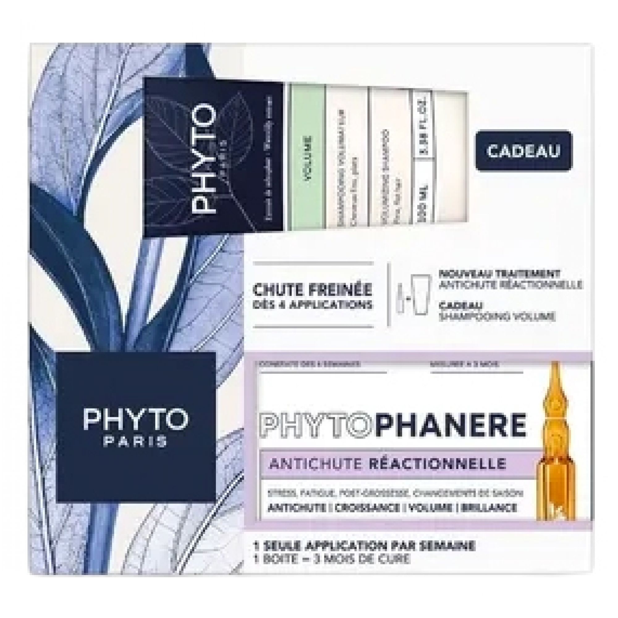 Phyto Phytophanère reaktive Anti-Haarausfall-Behandlung + Volumen-Shampoo gratis 16,7x7,5x15,8 cm