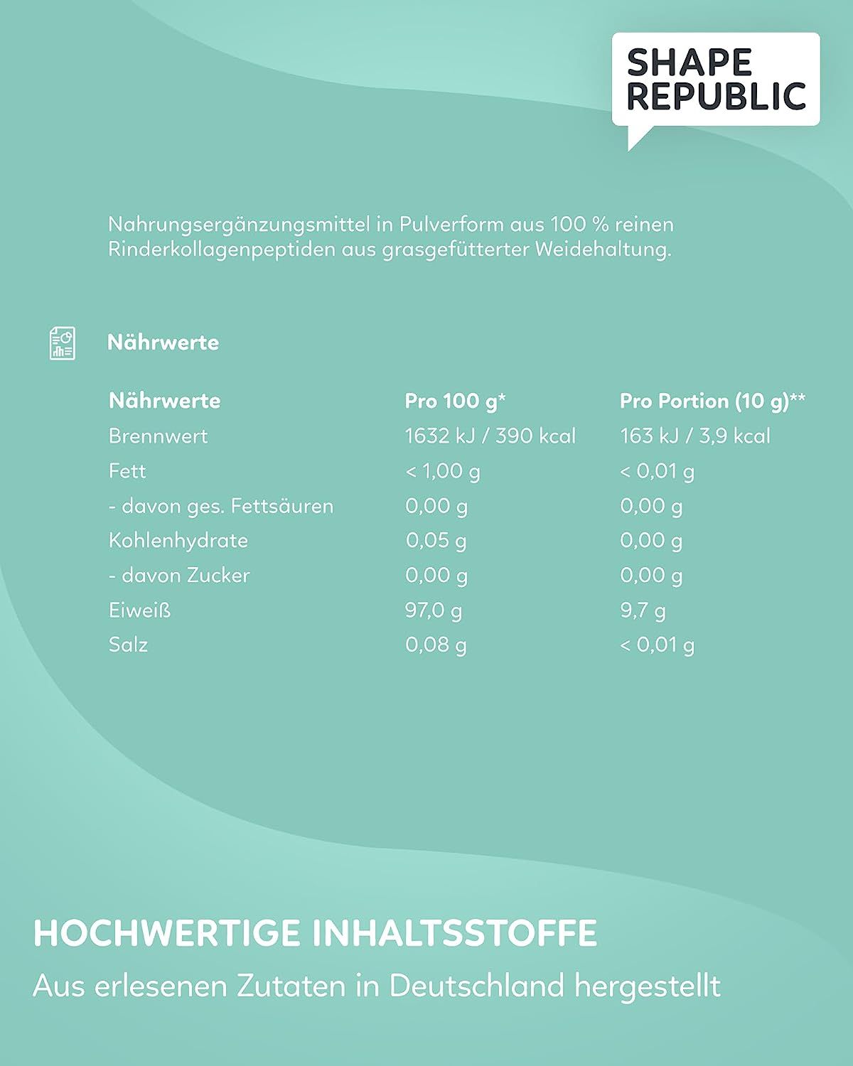 Shape & Glow Kollagen Pulver Kollagenpeptide Typ I, II & III 500 g SHOP APOTHEKE