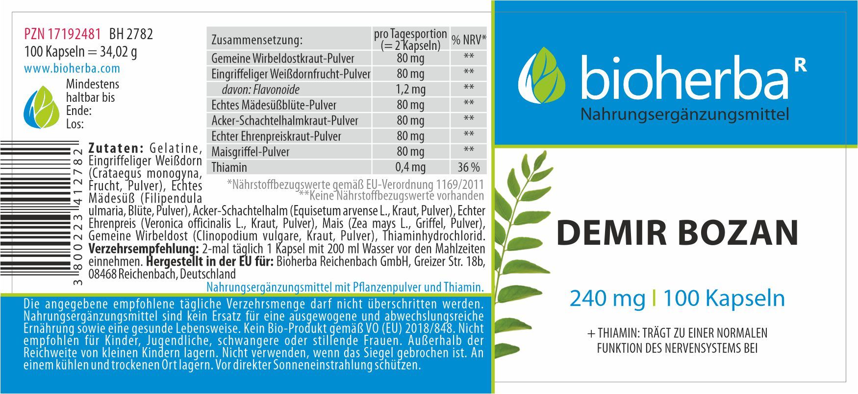 Demir Bozan 240 mg 100 Kapseln PZN 17192481