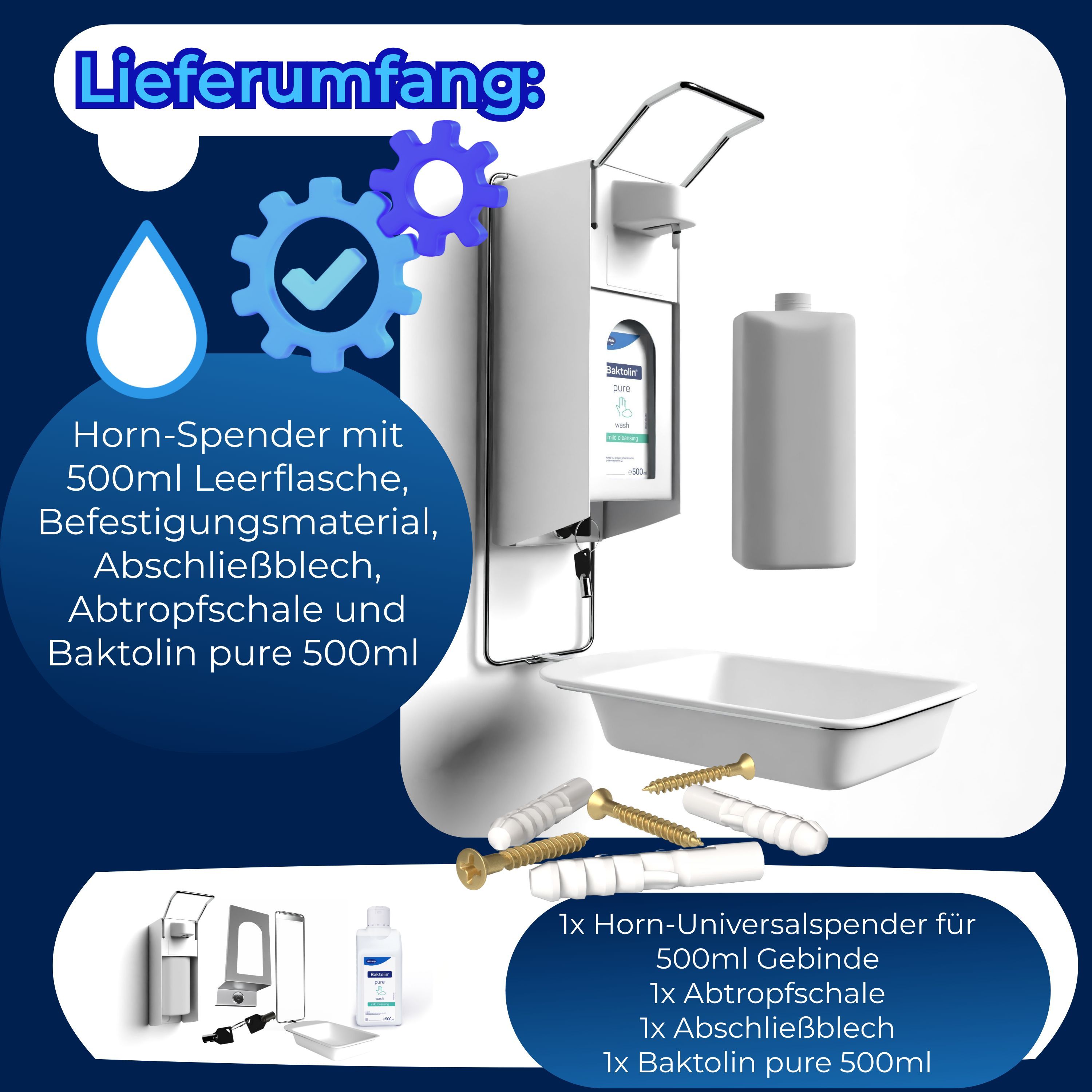 Horn Medical Wandspender inkl. Baktolin pure wash Komplett-Set