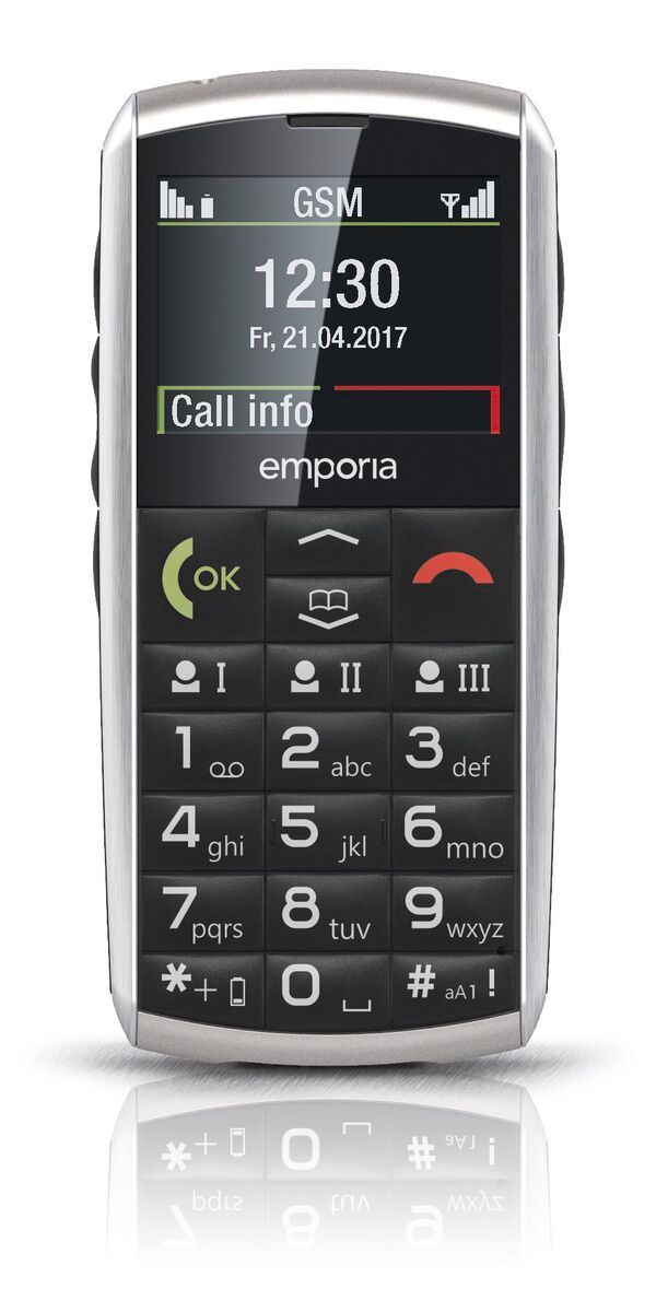 emporiaCLASSIC V26 silber Seniorentelefon silber Android 2 Zoll 8 GB RAM 2 MP