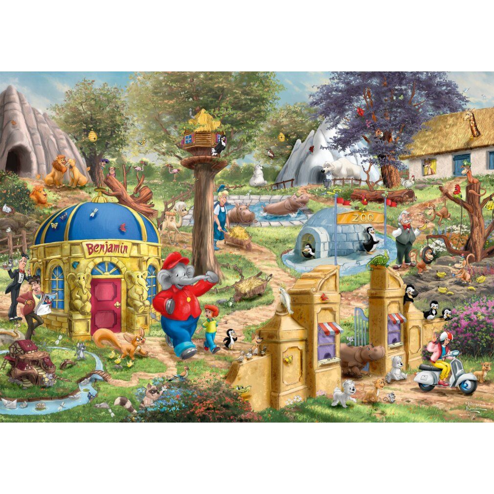 schmidt Puzzle Benjamin Blümchen: Un giorno allo zoo di Neustädter 1000 pezzi
