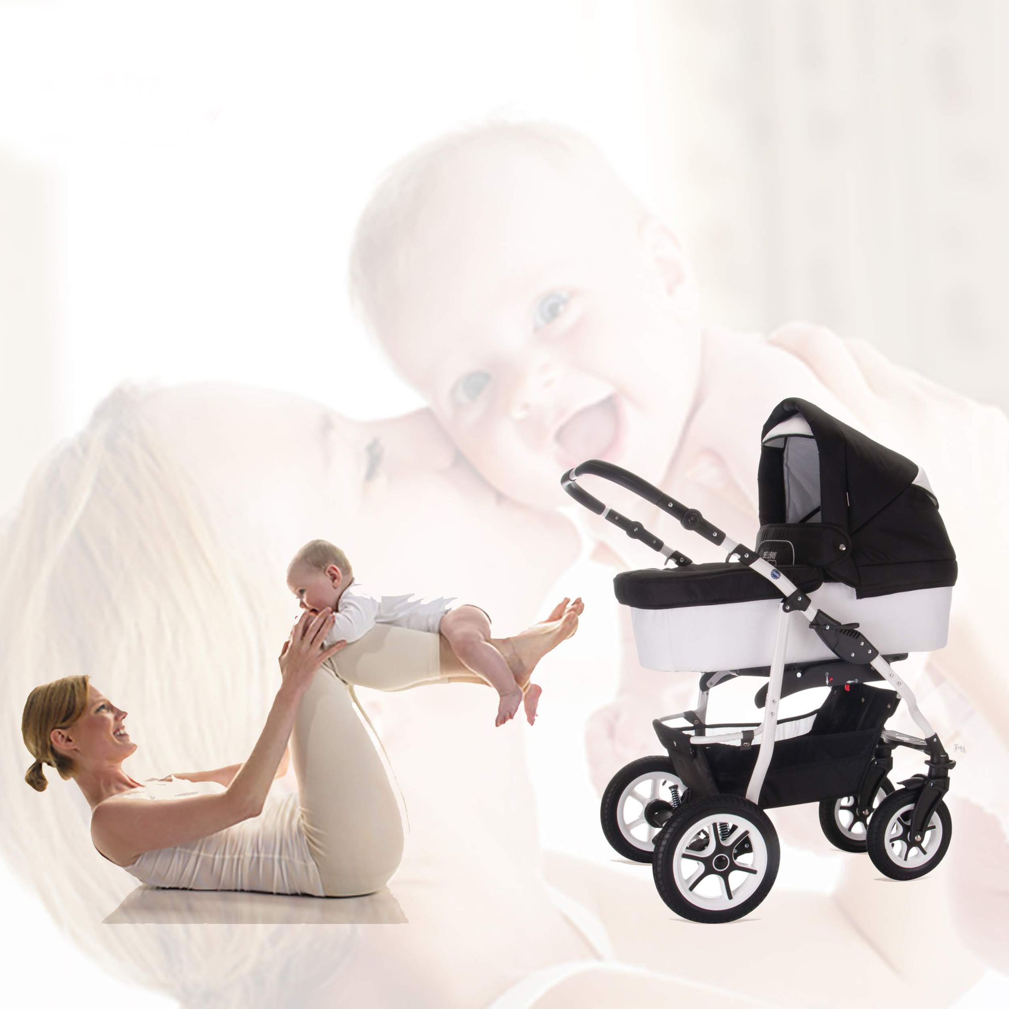 Bebebi Bellami 2 in 1 Kombikinderwagen Luftreifen, Bellamix