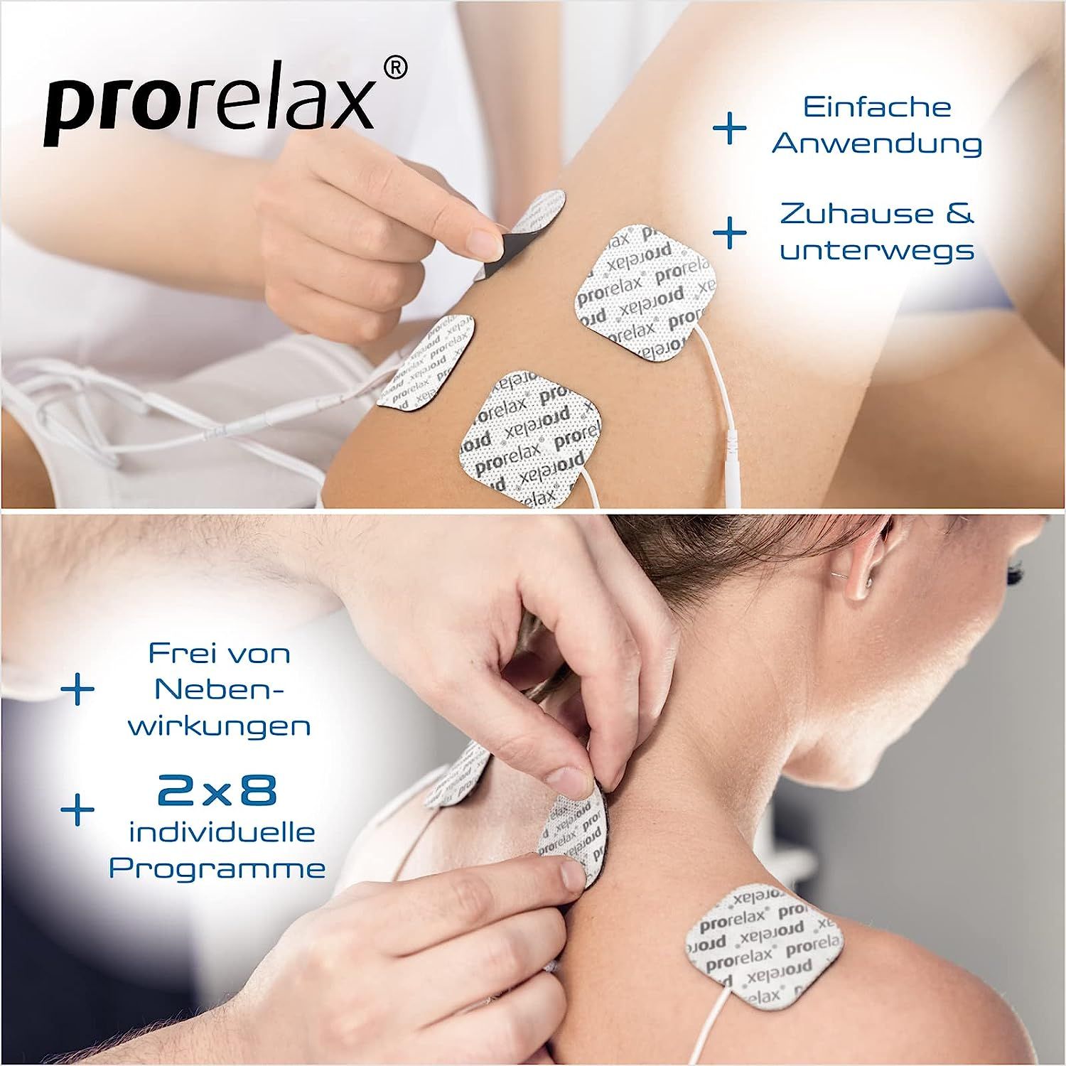 prorelax TENS EMS DuoElektrostimulationsgerät 2 Therapien mit einem Gerät