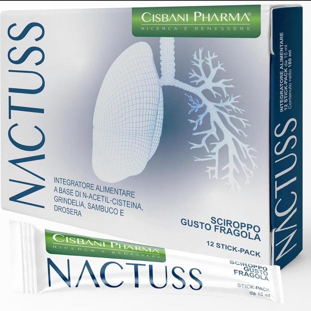 Cisbani Pharma Nactuss - sciroppo per tosse secca e grassa con N-acetilcisteina