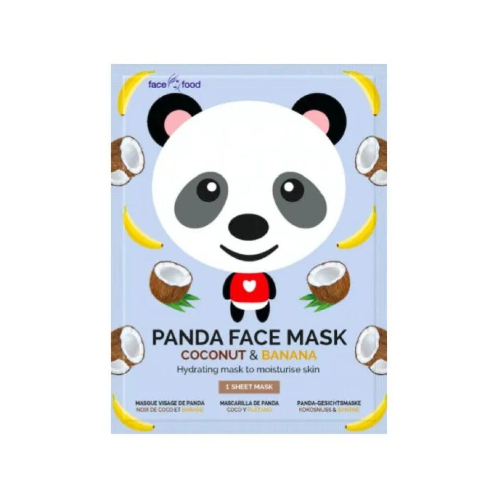 Panda Gesichtsmaske mit Kokosnuss & Banane. Feuchtigkeitsspendende Tuchmaske.
