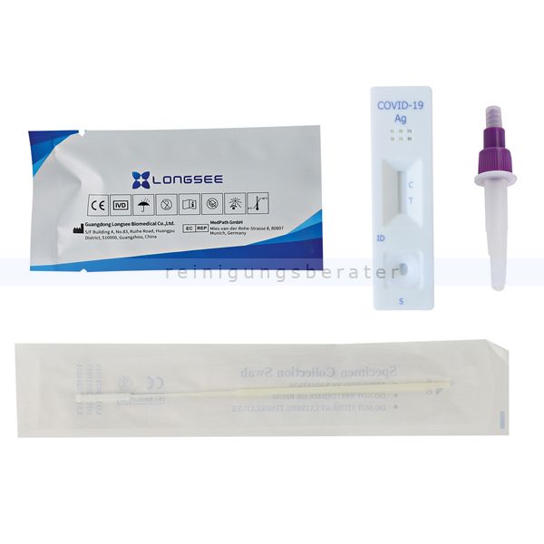 Longsee 3-in-1 Covid-19 Antigen Schnelltest + Gratis BLT Desinfektionsmittel 25 St