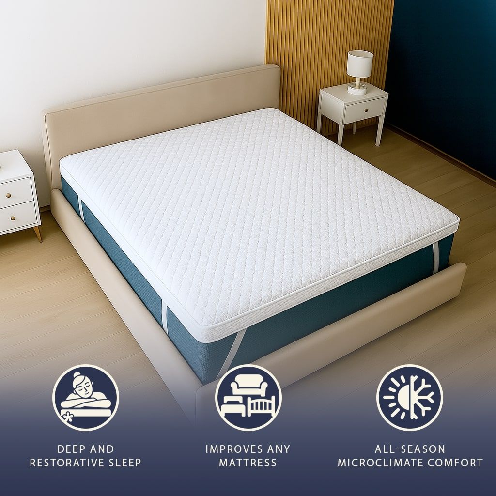 The White Stone Matratzentopper 90x190 aus Memory Foam mit Höhe 5 cm