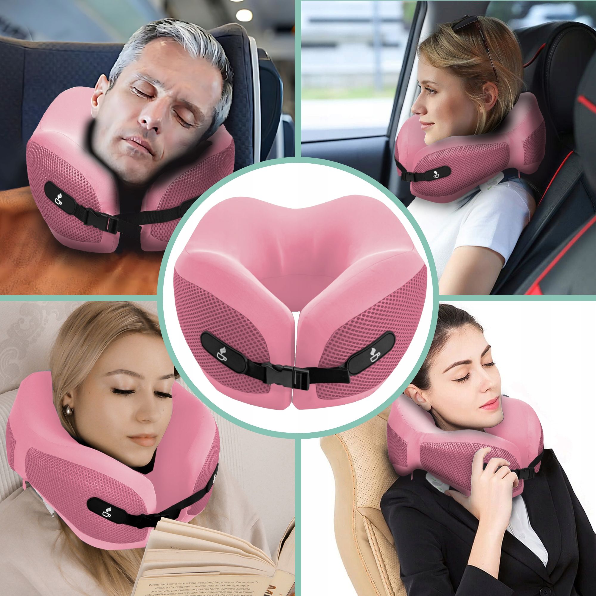 Medi Sleep Reisekissen aus Memory-Schaum rosa