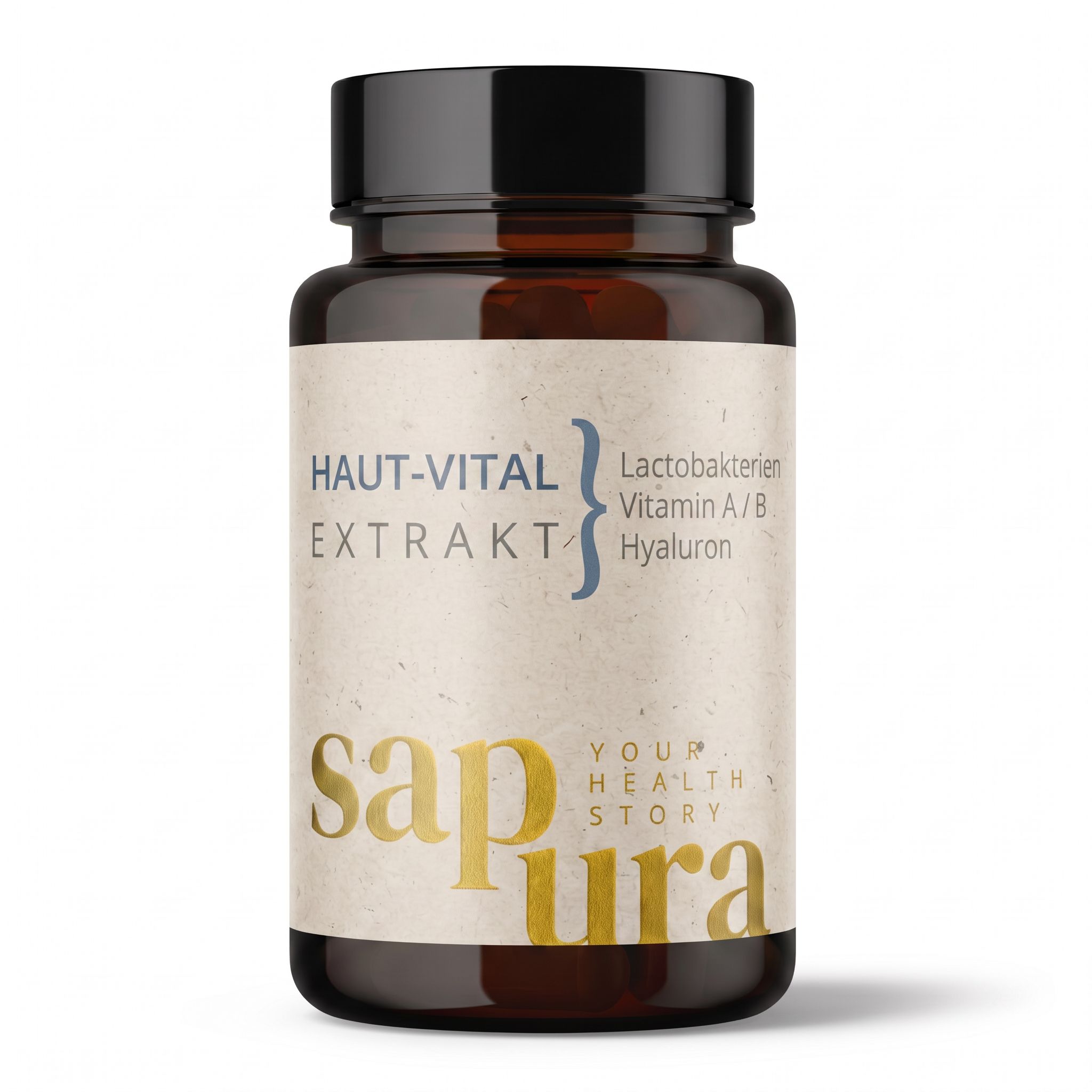 Haut Haare Nägel Kapseln mit Kollagen, Hyaluron, Biotin & Nicotinamid | 60 sapura health® 22 g