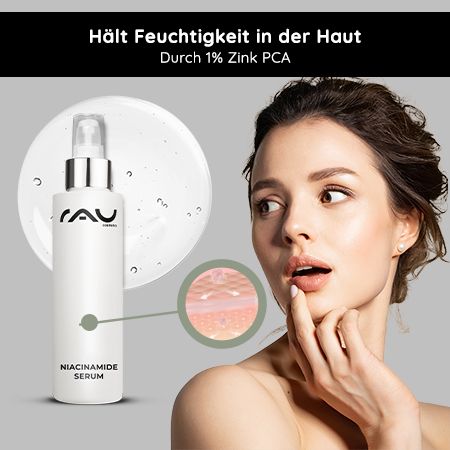 RAU Cosmetics Niacinamide Serum mit 10 % Niacinamid & 1 % Zink PCA mit Maclura Cochinchinensis