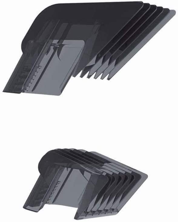 Mehrere transparente Aufsätze für einen Haarschneider. Verschiedene Längen.