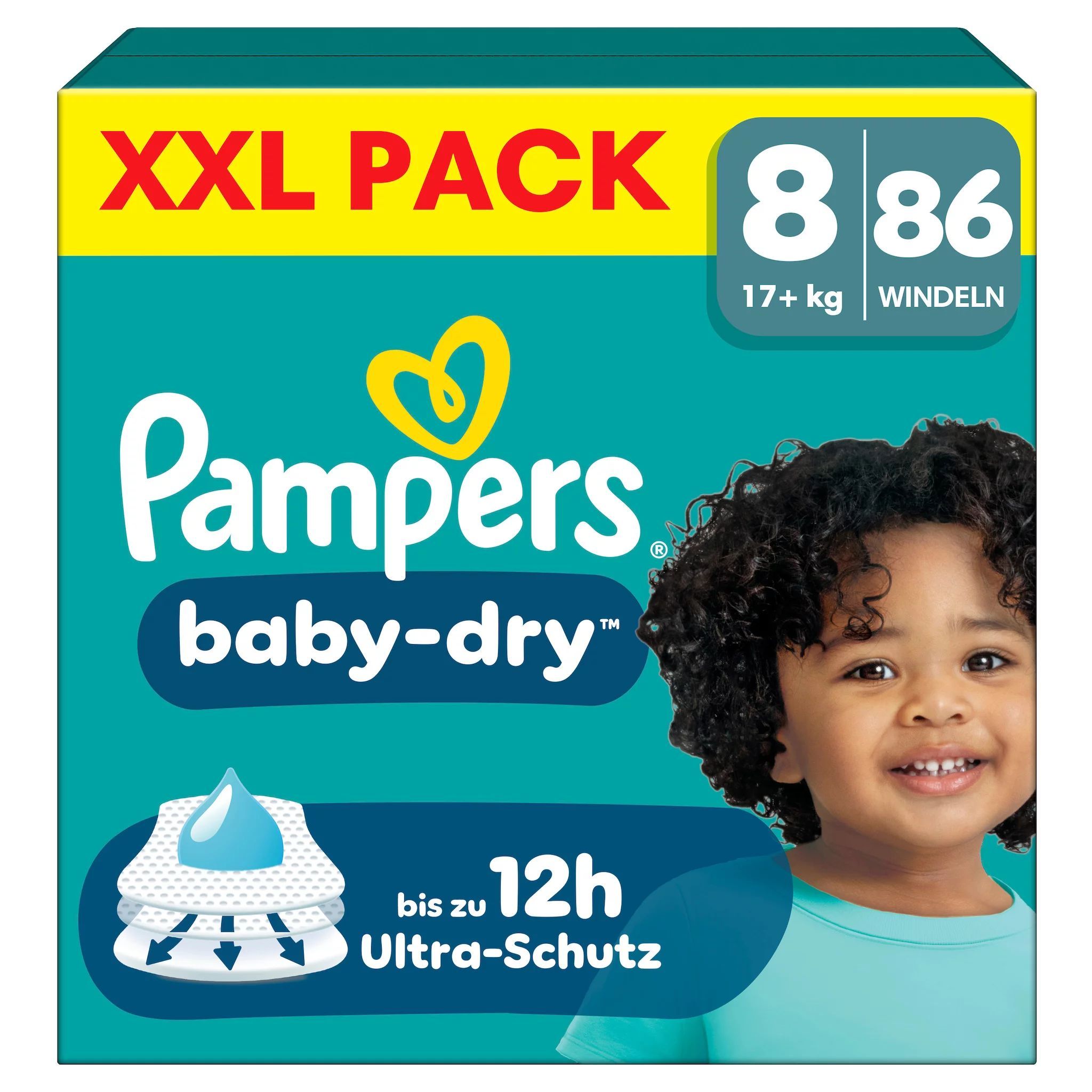 Pampers Baby Dry Gr.8 Extra Large 17+kg Windeln XXL Pack 86 St