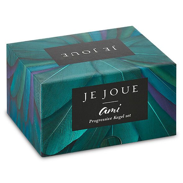Verpackung des progressiven Geisha-Kugel-Sets Violett mit drei Kugeln.