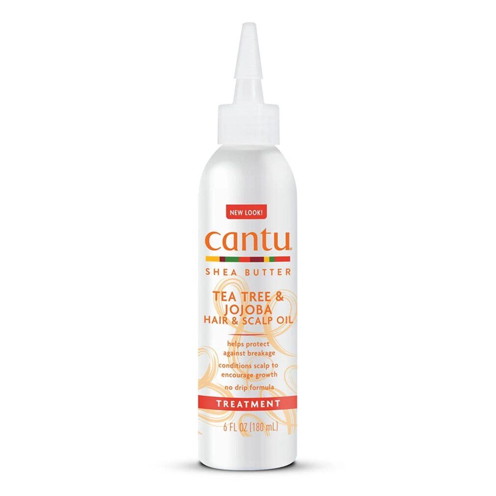 Cantu Shea Butter Haar- und Kopfhautöl mit Teebaum- und Jojobaöl, 180 ml Flasche.
