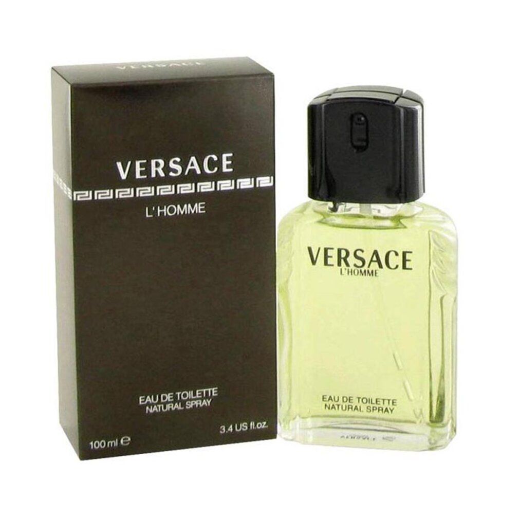 Versace L'Homme Eau de Toilette Spray mit Verpackung.