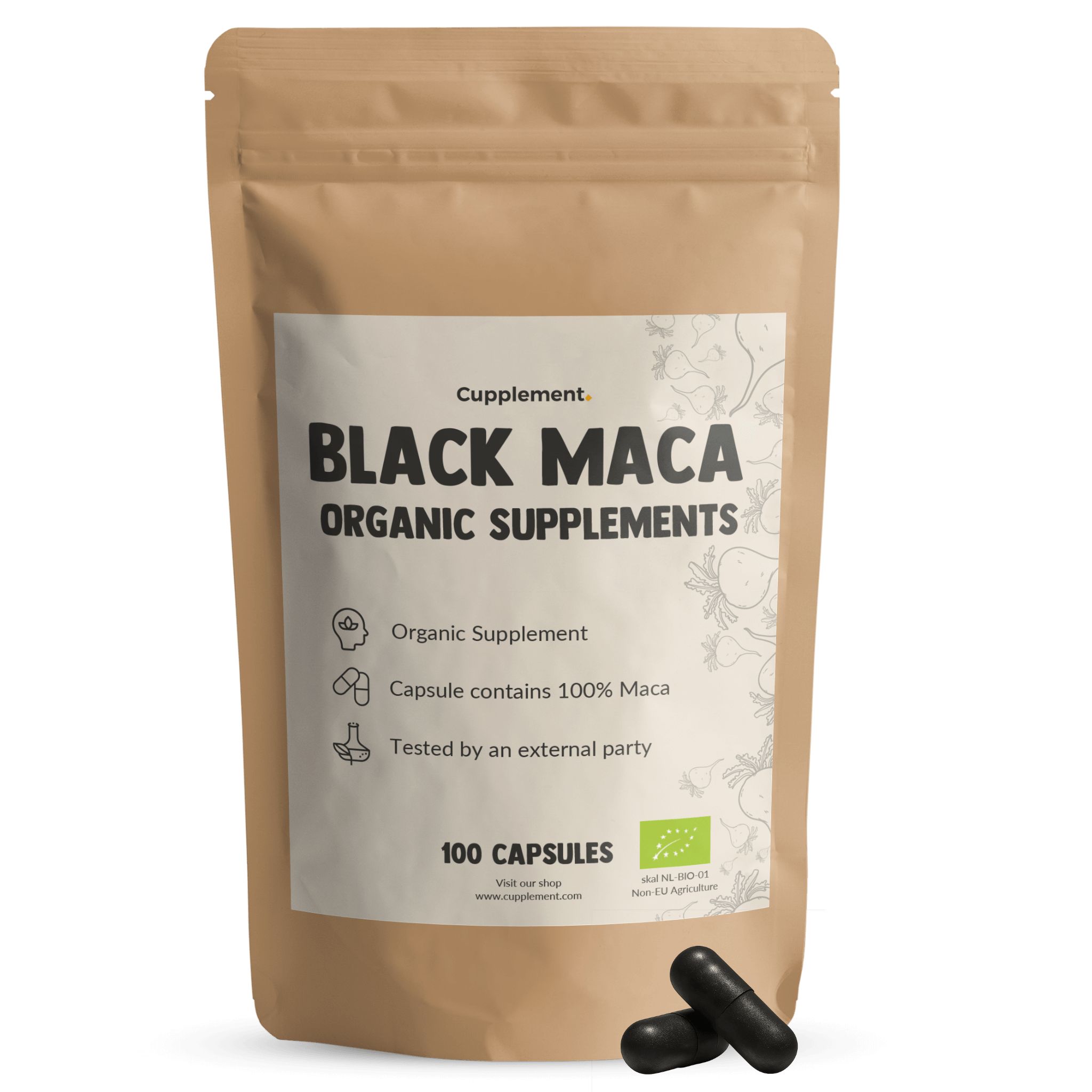 Cupplement - Schwarze Maca 500 mg BIO 100 St Kapseln