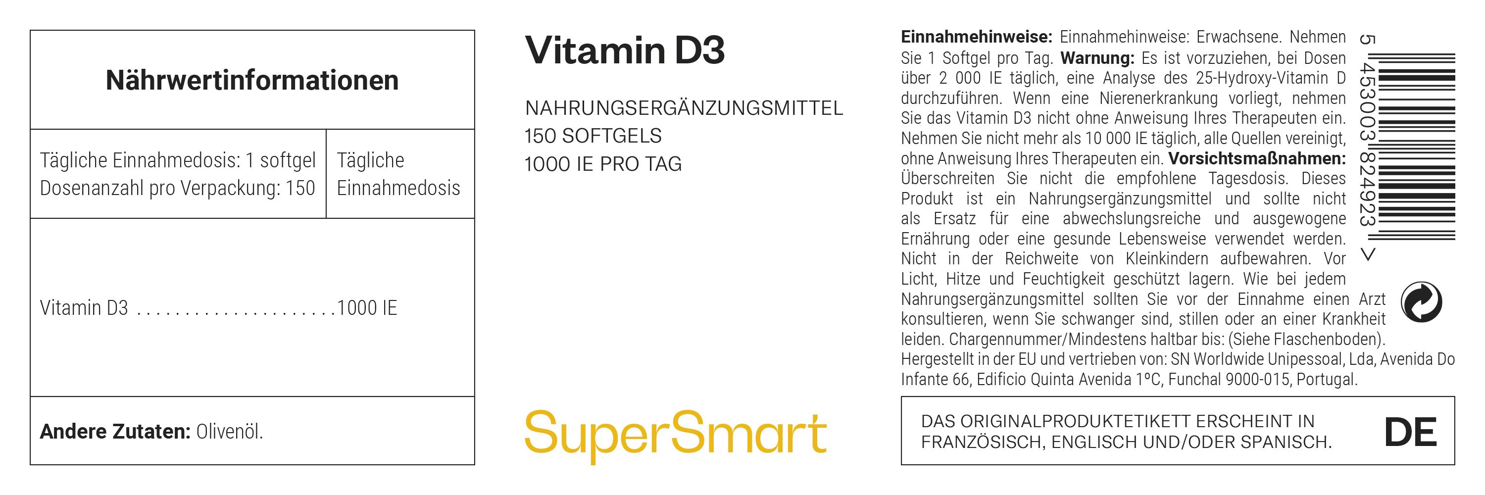 SuperSmart - Vitamin D3 1000 IU