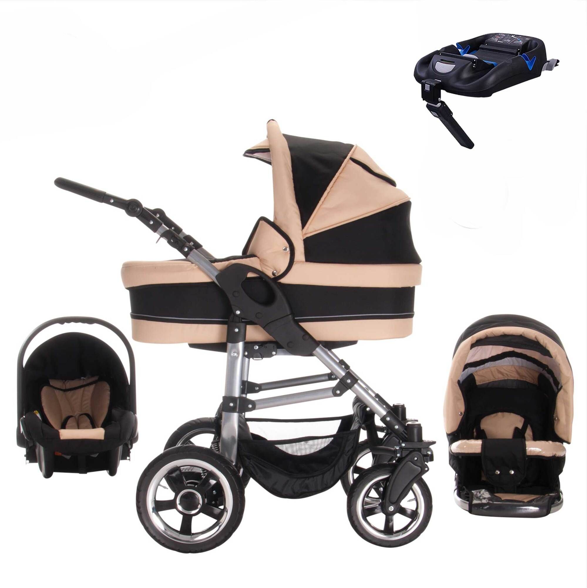 Bebebi London 4 in 1 Kinderwagen Komplettset ISOFIX Basis Luftreifen, St. Paul's