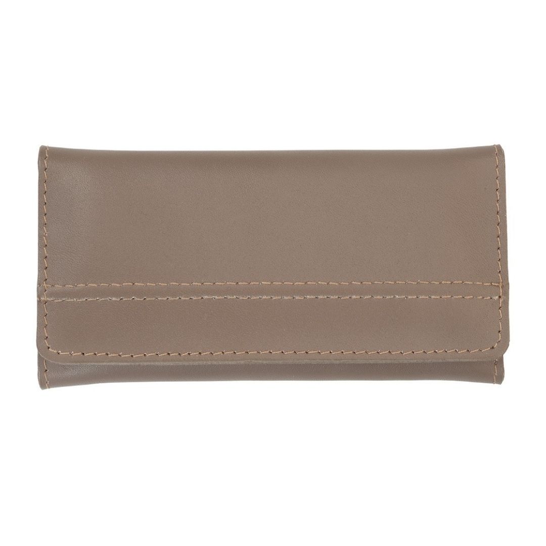 Geschlossenes Maniküre-Etui DOVE. Beige Lederoptik mit doppelter Naht. Rechteckige Form.