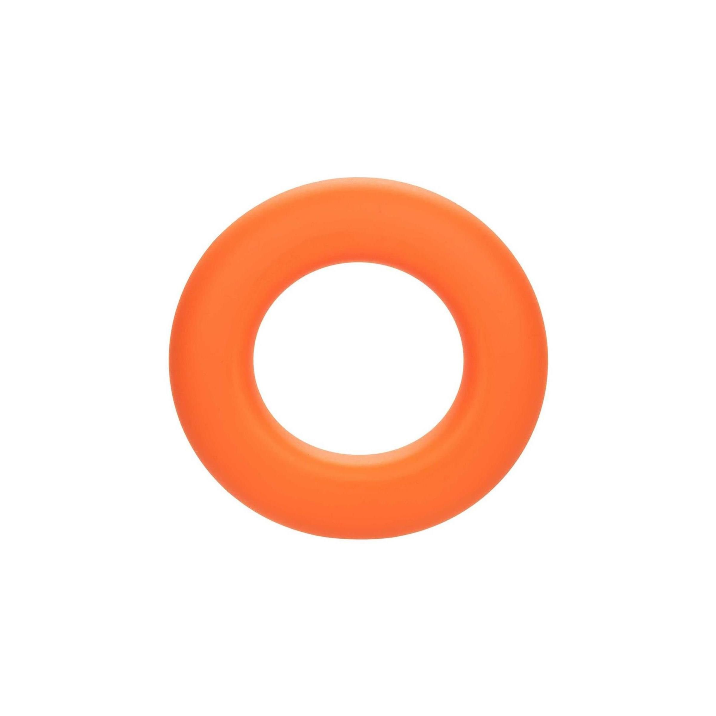 Oranger Ring. Aus Silikon. Mit kreisförmiger Öffnung. Für Intimgebrauch.