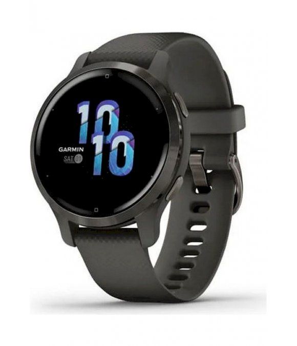Pulsuhr / Tracker Garmin Fitnessuhr Venu2S Schiefergrau mit Silikonarmband 010-02429-10