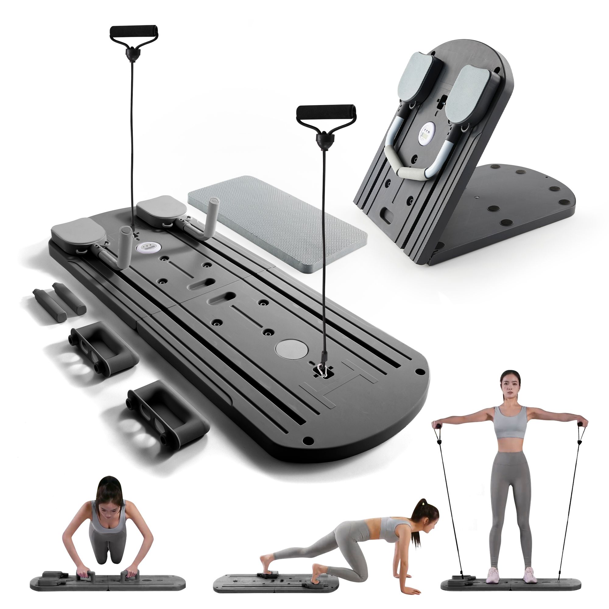 Myga Tragbares Pilates Reformer Set - Schwarz 1 St