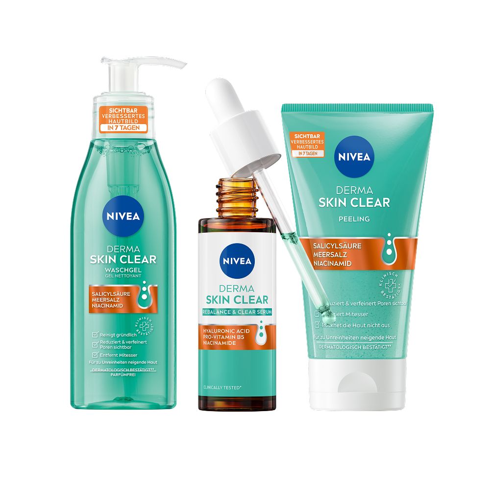Nivea Derma Skin Clear Night Routine Set 3-teilig 330 ml