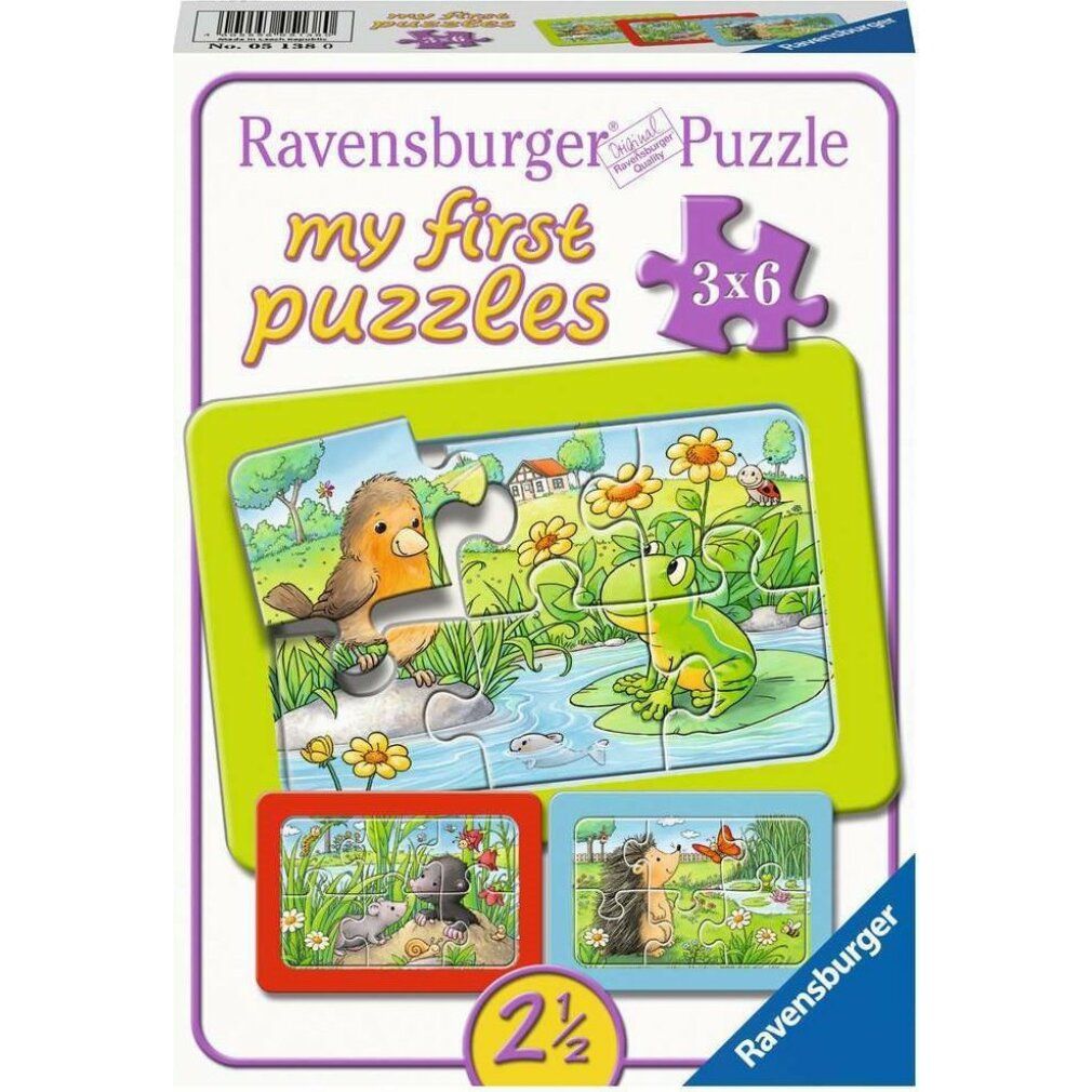 ravensburger Mein erstes Puzzle Tiere aus dem Garten 3x6 Teile