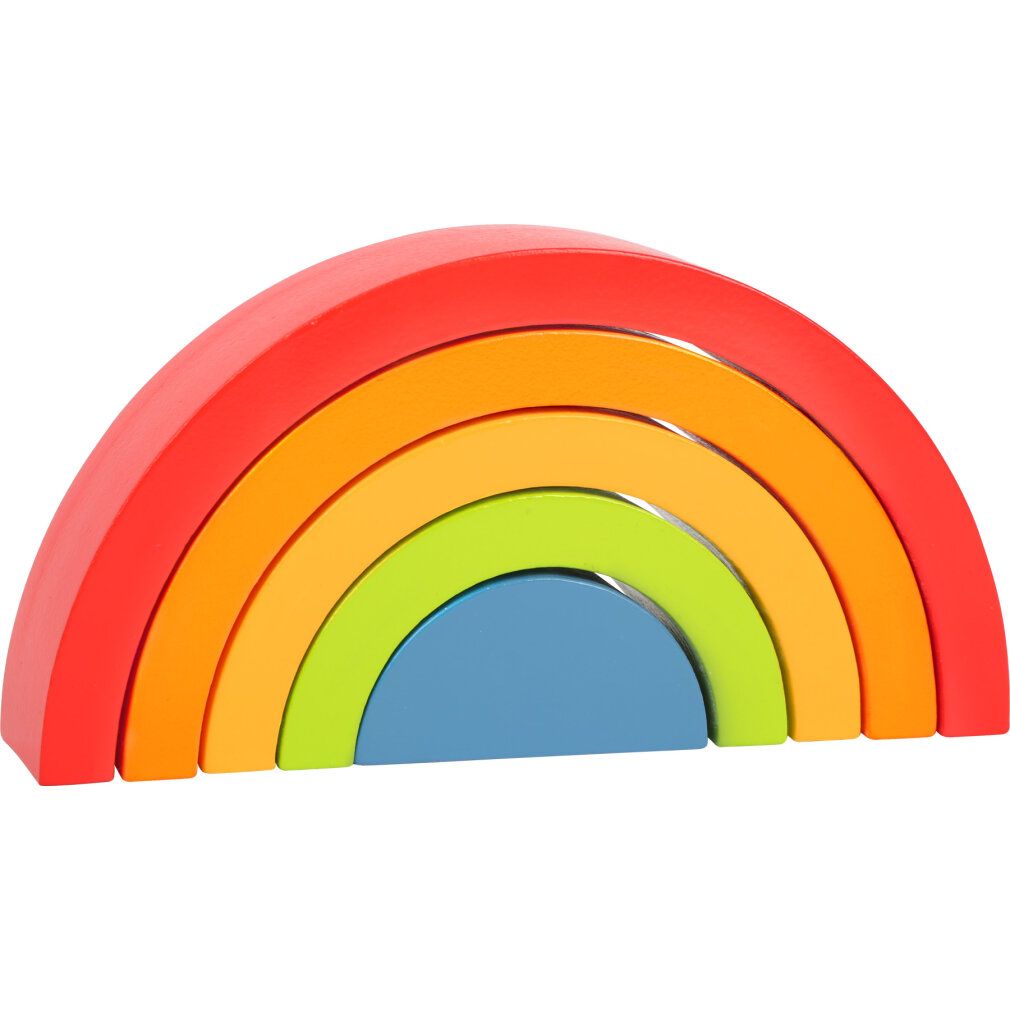 small foot 10585 Holzbausteine Regenbogen, Babymotorikspielzeug