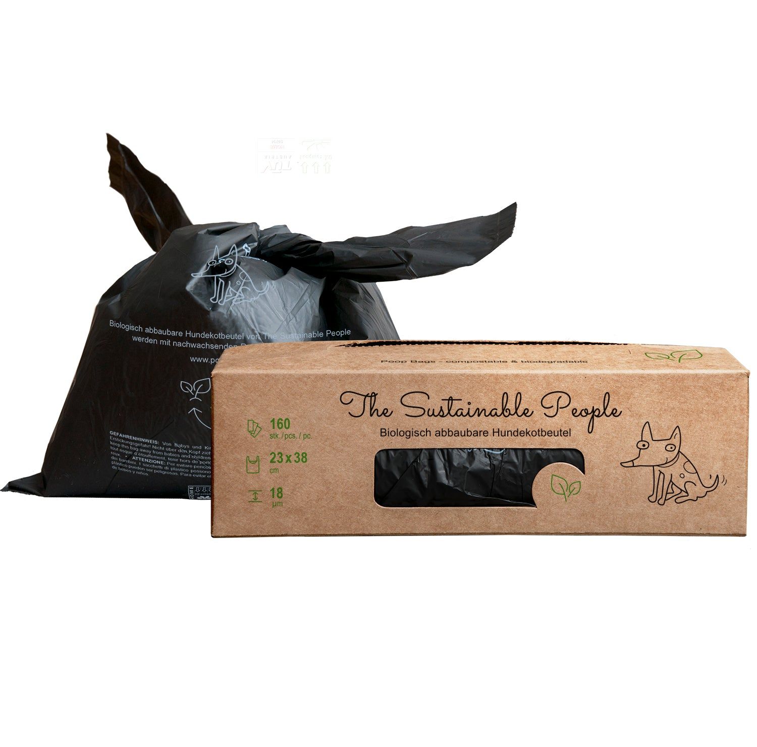 Bio Hundekotbeutel 160 Stück mit Henkel - The Sustainable People