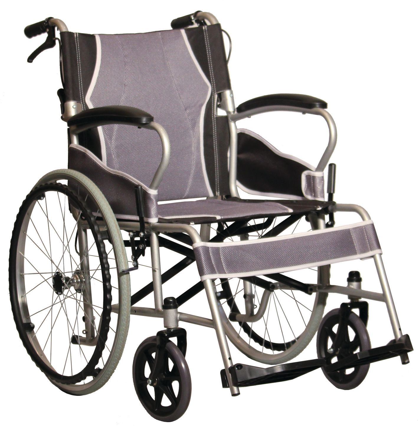 ANTAR extra leicht Rollstuhl faltbar Reise+Flug SB46cm 115kg Begleiterbremse