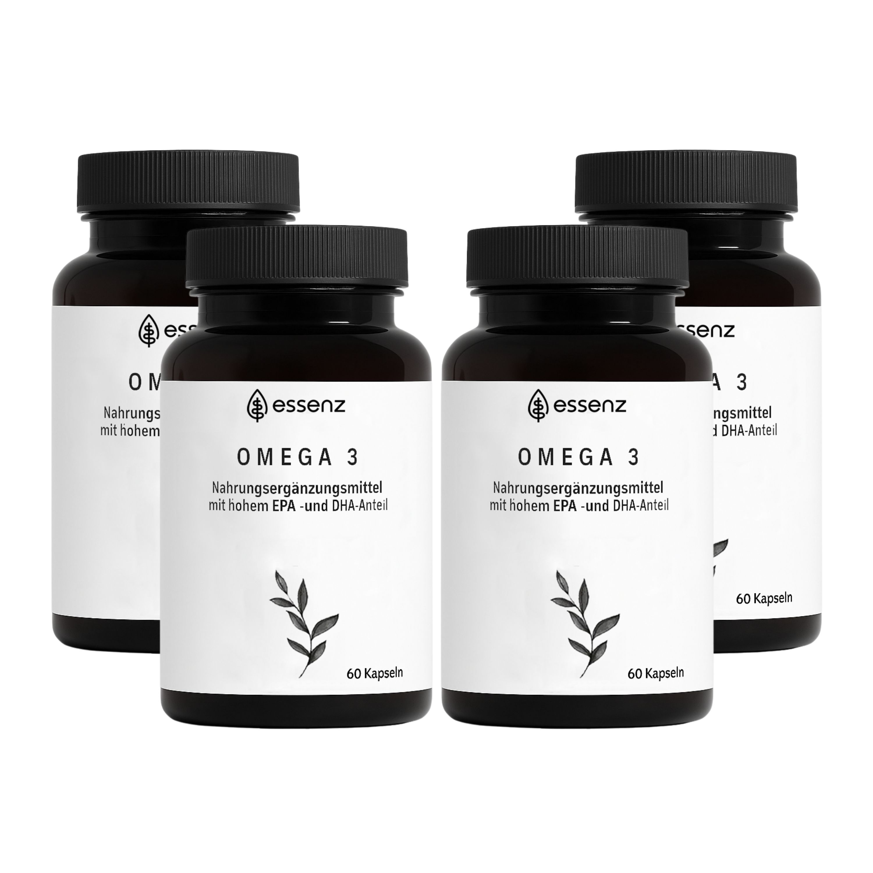 Essenz Omega 3 Kapseln – Hochkonzentriertes EPA & DHA aus Fischöl 4x60 St