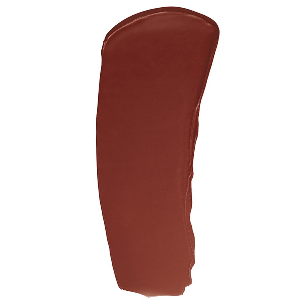 Brauner Lippenstift-Abstrich. Farbton. Textur. Glatt und cremig.