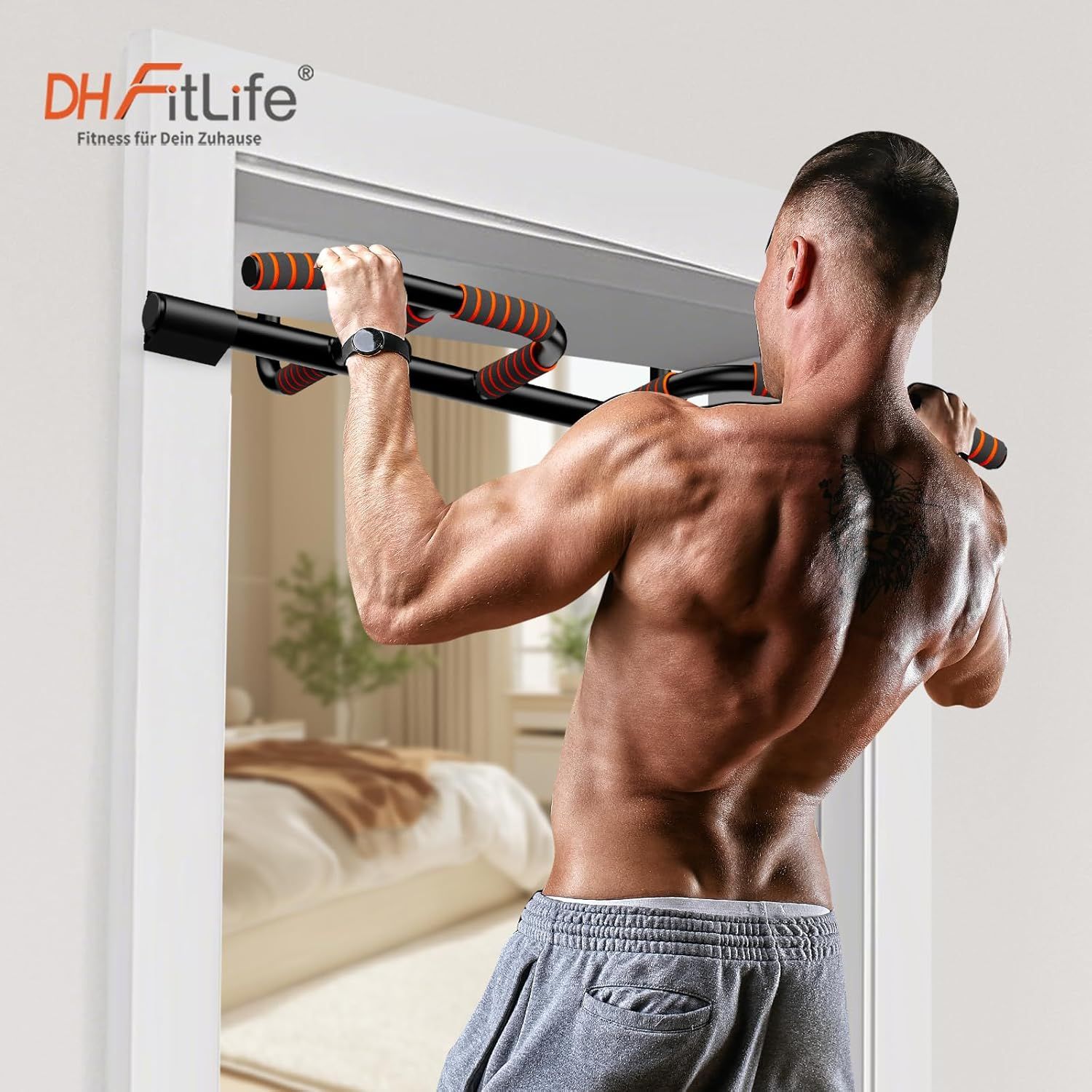 DH FitLife Klimmzugstange Türrahmen ohne Schrauben
