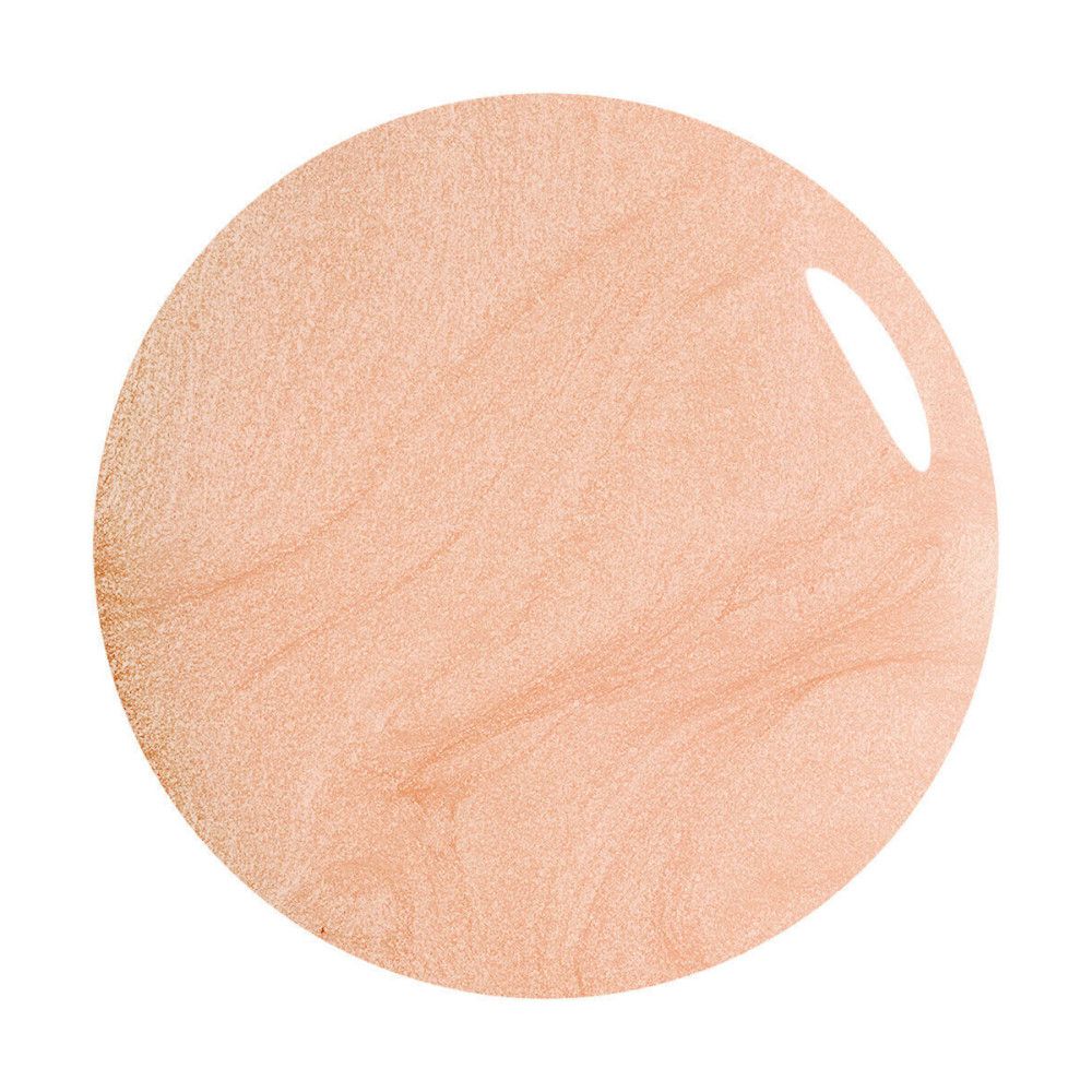 Runder, beiger Nagellack-Fleck mit glänzender Oberfläche. Farbton: Pfirsich.