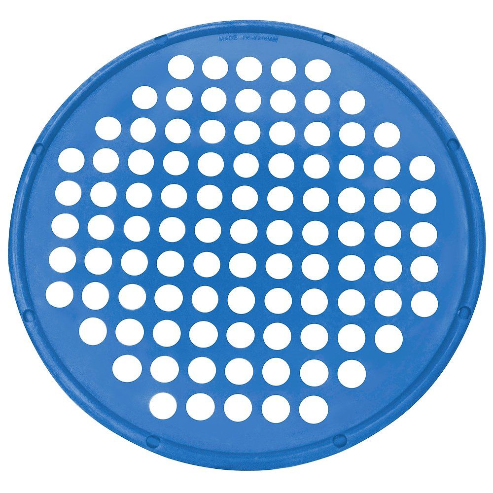 Runder, blauer Handtrainer mit vielen kleinen Löchern.