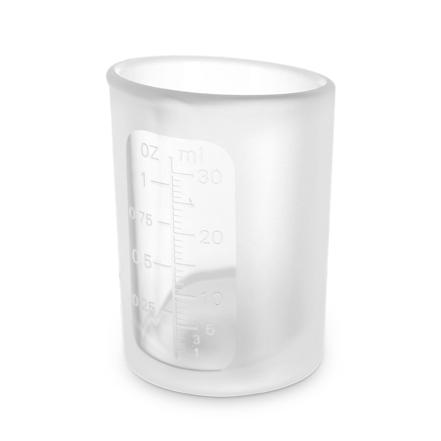 Becher mit Messskala. Aus transparentem Material.