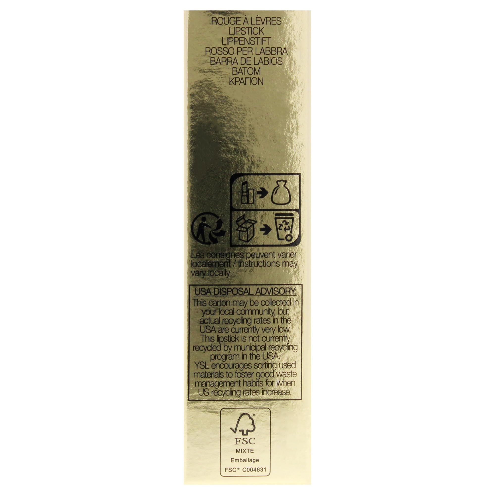 Rückseite der goldenen Verpackung. Text in mehreren Sprachen. FSC-Logo.
