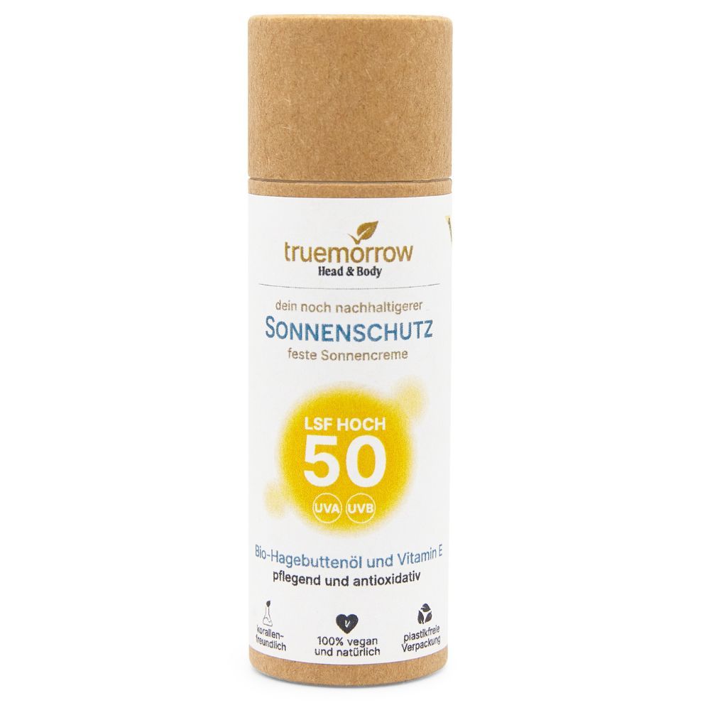 truemorrow Sonnenstick - feste Sonnencreme in Papierhülse LSF 50